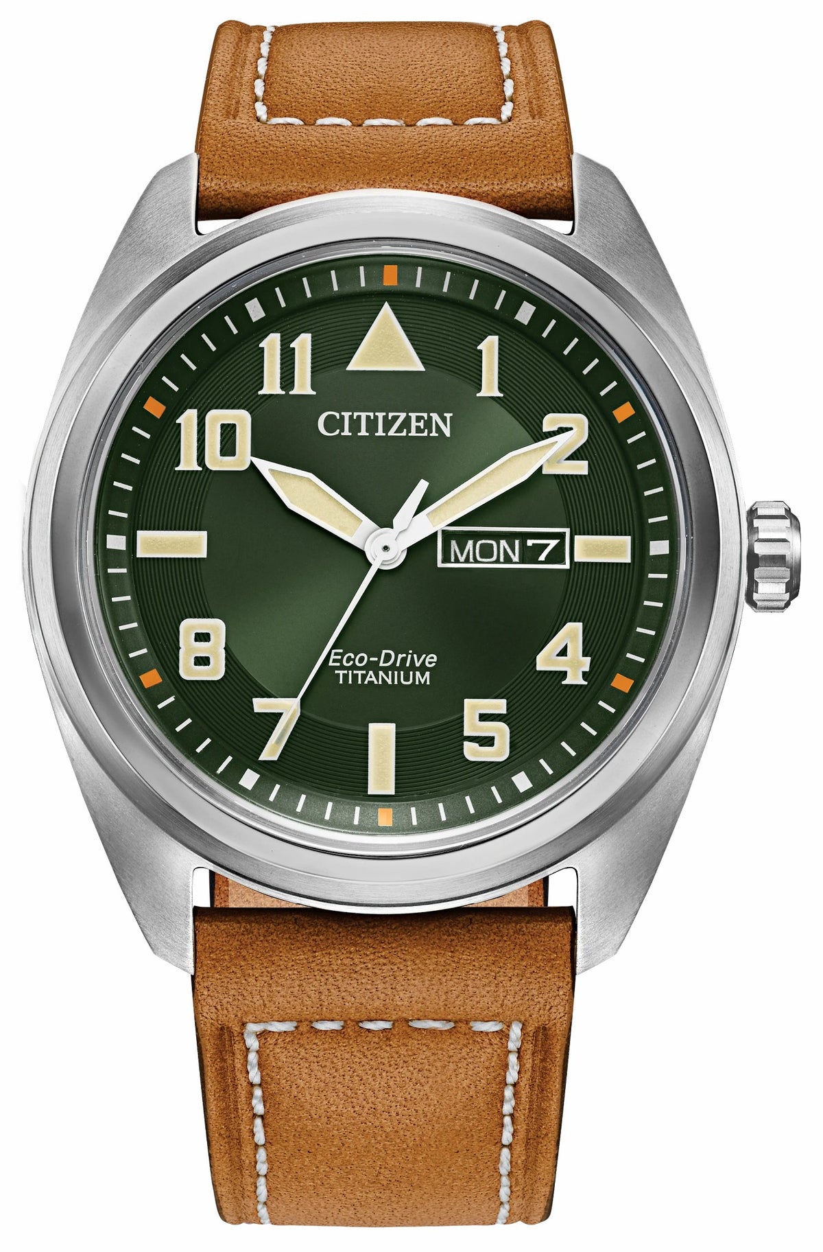 Citizen Garrison Green Dial Leather Strap BM8560-02X
