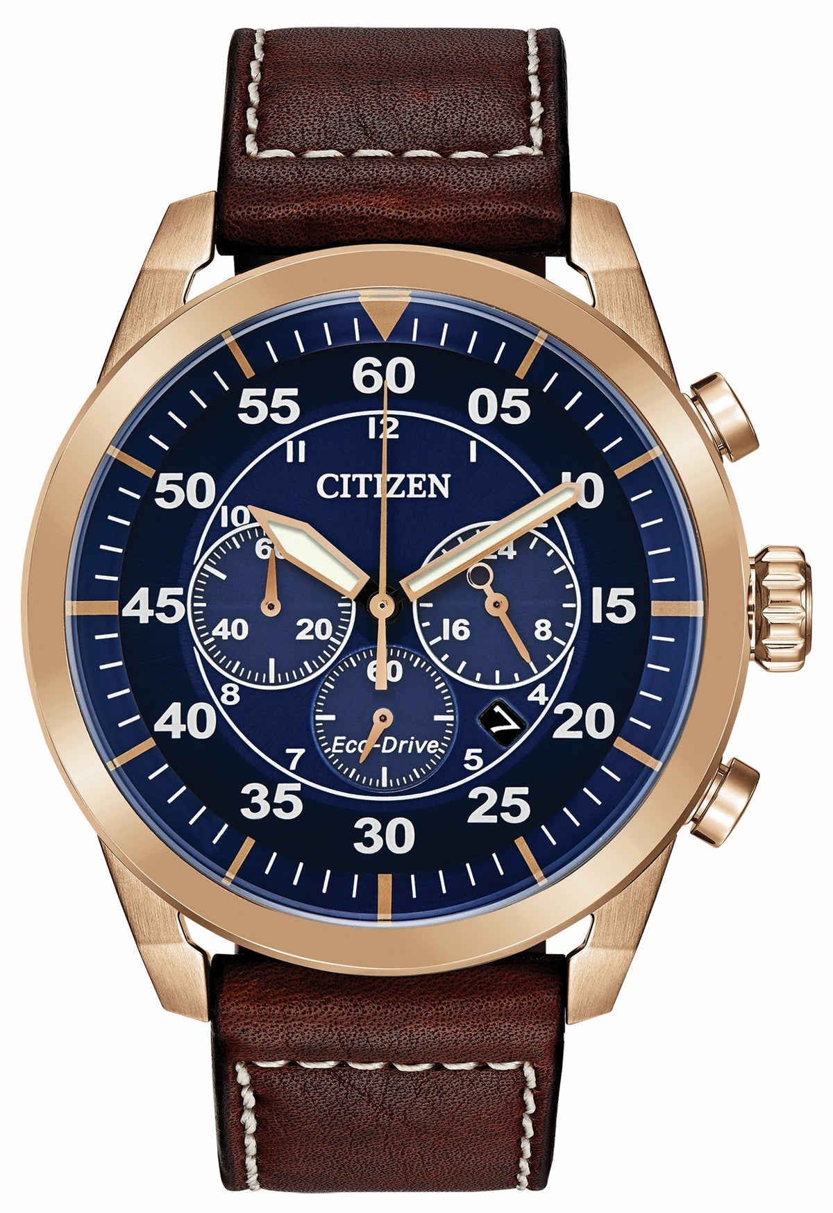 Citizen Citizen Avion Eco-Drive Rose Gold Blue Dial Watch