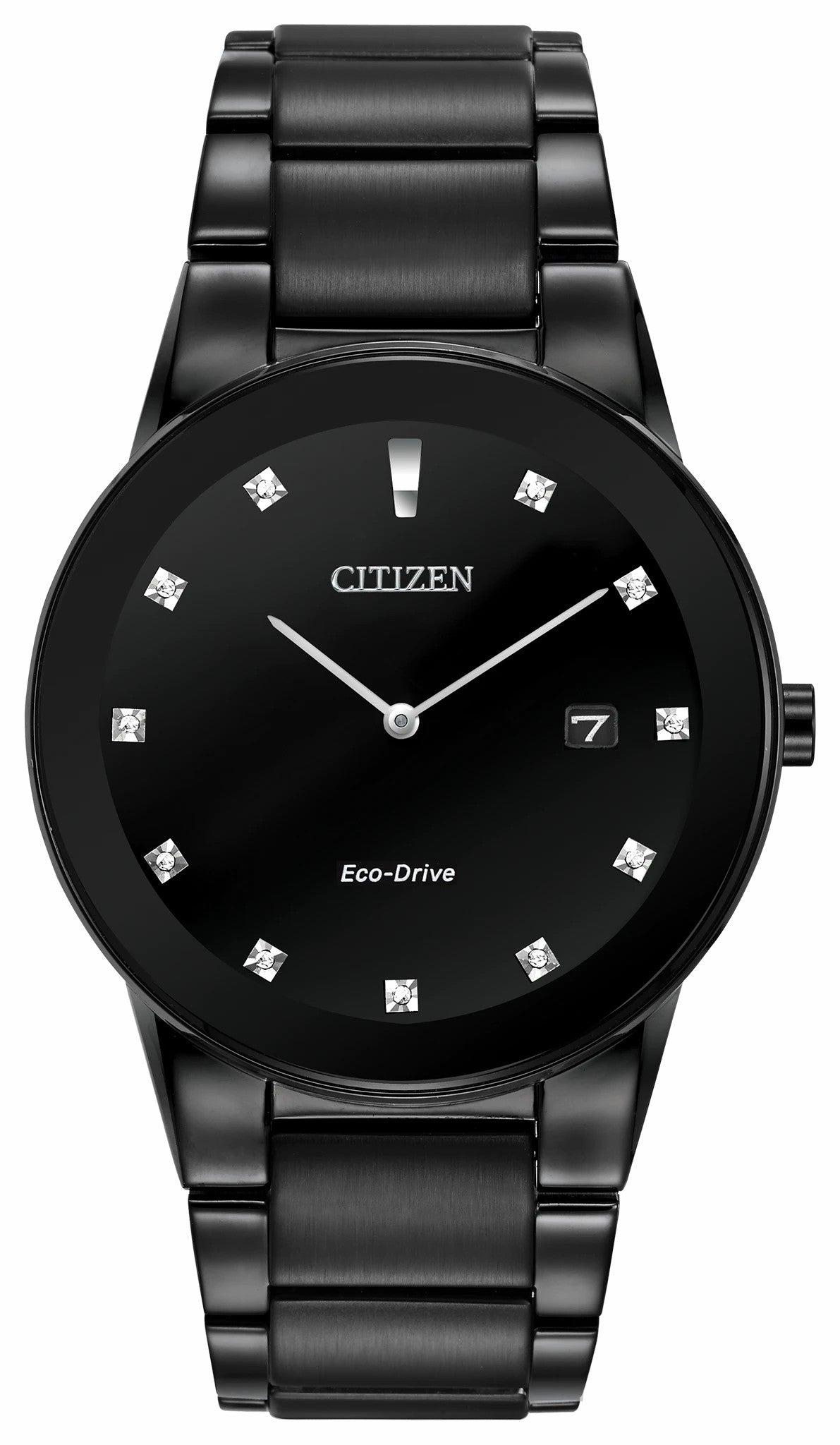 Citizen Axiom - Men's Eco-Drive AU1065-58G Black Steel Diamond Watch
