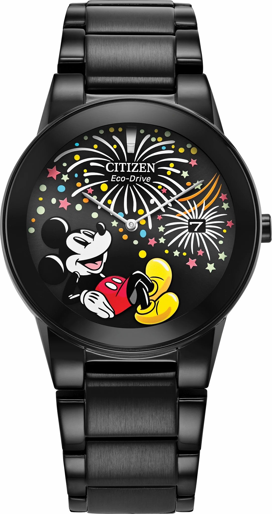 Citizen Mickey Fiesta Black Dial Stainless Steel Bracelet AU1095-57W