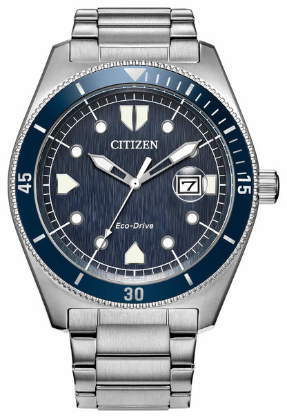 Citizen Terra Force Blue Dial Stainless Steel Bracelet AW1886-59L