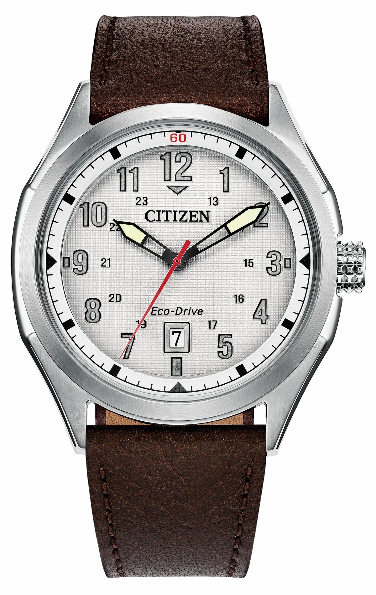 Citizen Terra Force Silver-Tone Dial Leather Strap AW1890-19B