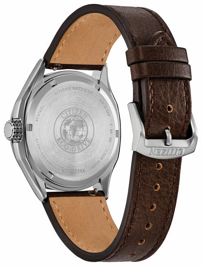 Citizen Terra Force Silver-Tone Dial Leather Strap AW1890-19B