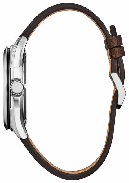 Citizen Terra Force Silver-Tone Dial Leather Strap AW1890-19B