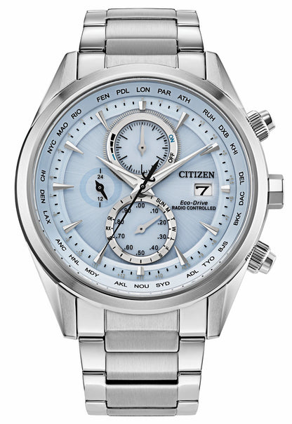 Citizen Sport Luxury Light Blue Dial Stainless Steel Bracelet AT8260-51M