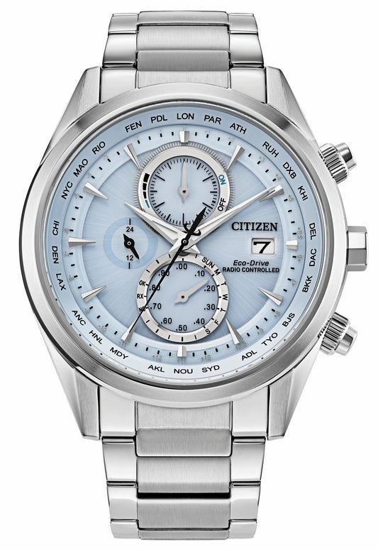 Citizen Sport Luxury Light Blue Dial Stainless Steel Bracelet AT8260-51M