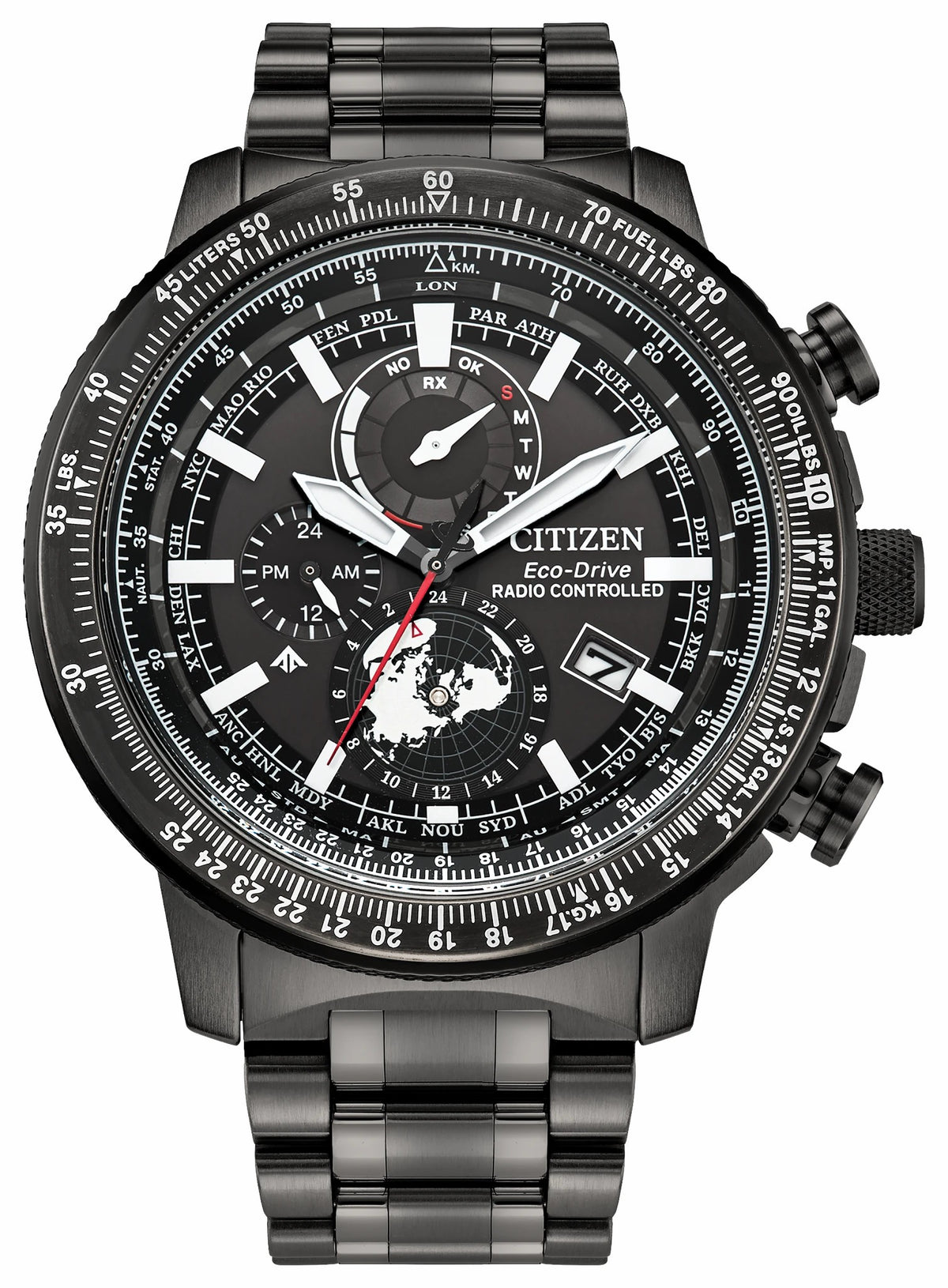 Citizen Promaster Geo Trekker Black Dial Stainless Steel Bracelet BY3005-56G