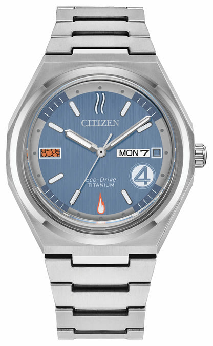 Citizen The Fantastic 4: First Steps Blue Dial Super Titanium Bracelet AW0131-66W