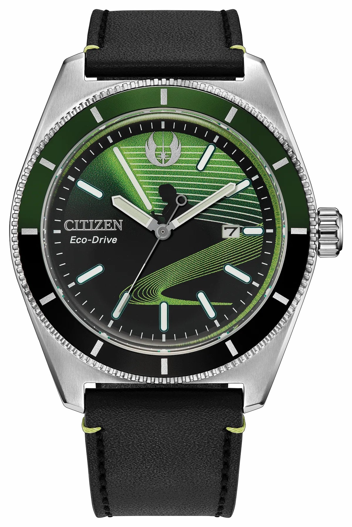 Citizen Luke Skywalker, Jedi Master Black Dial Leather Strap AW1910-48W
