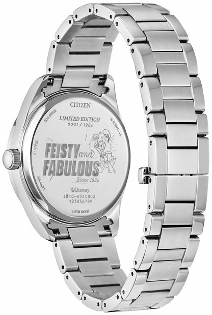 Citizen Feisty Donald Duck 90th Anniversary Blue Dial Stainless Steel Bracelet AW1691-66W