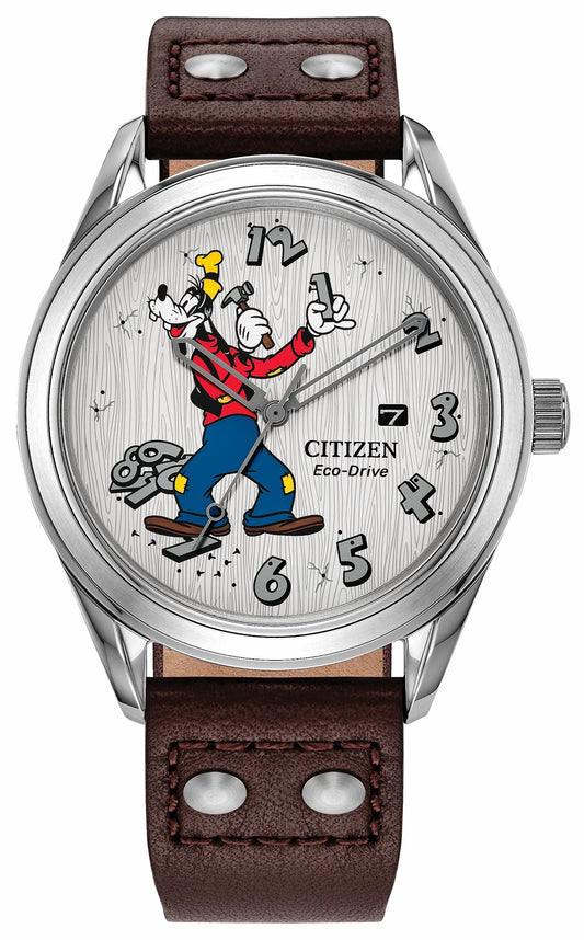 Citizen Fix-It Goofy White Dial Leather Strap AW1698-08W