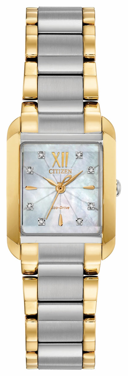Citizen Citizen L Ladies Eco-Drive Gold White Dial Stainless Steel Watch
