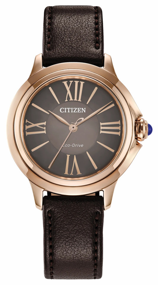 Citizen Citizen L Ceci Brown Dial Apple Leather Strap EM1163-09X