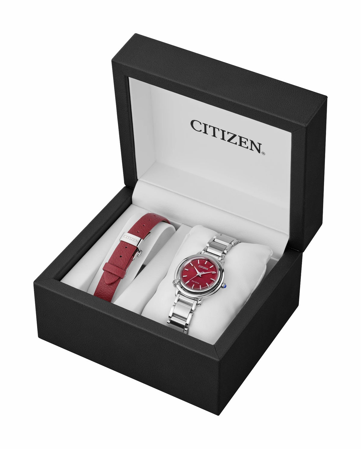 Citizen Citizen L Arcly Red Dial Stainless Steel Bracelet EM1091-67X