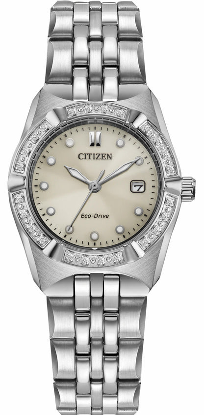 Citizen Corso Diamond Taupe Dial Stainless Steel Bracelet EW2710-51X