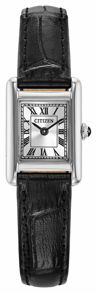 Citizen Fio Roma Silver-Tone Dial Leather Strap EG2790-12A