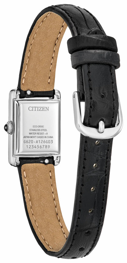 Citizen Fio Roma Silver-Tone Dial Leather Strap EG2790-12A