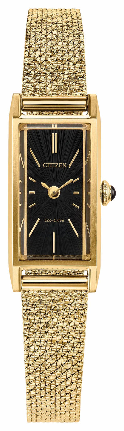 Citizen Fio Black Dial Stainless Steel Bracelet EG7128-59E