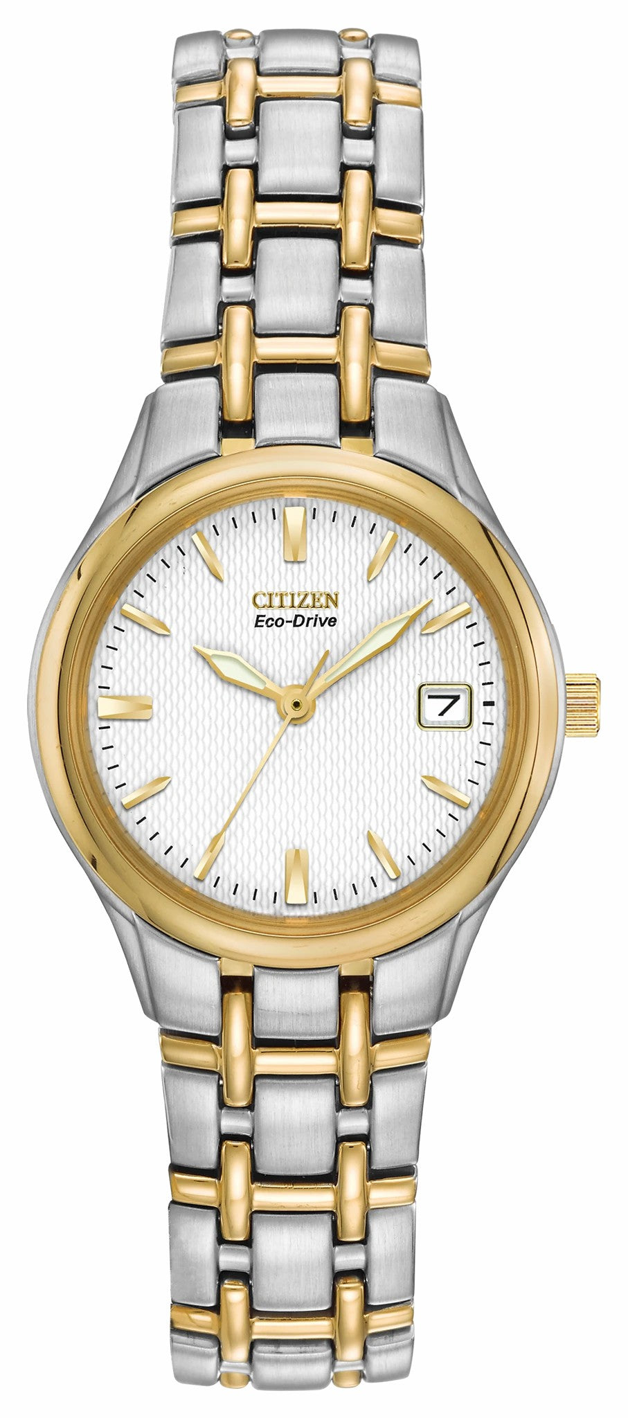Citizen Corso - Ladies Eco-Drive Two-Tone White Dial Date Watch