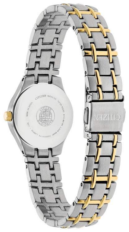 Citizen Corso - Ladies Eco-Drive Two-Tone White Dial Date Watch