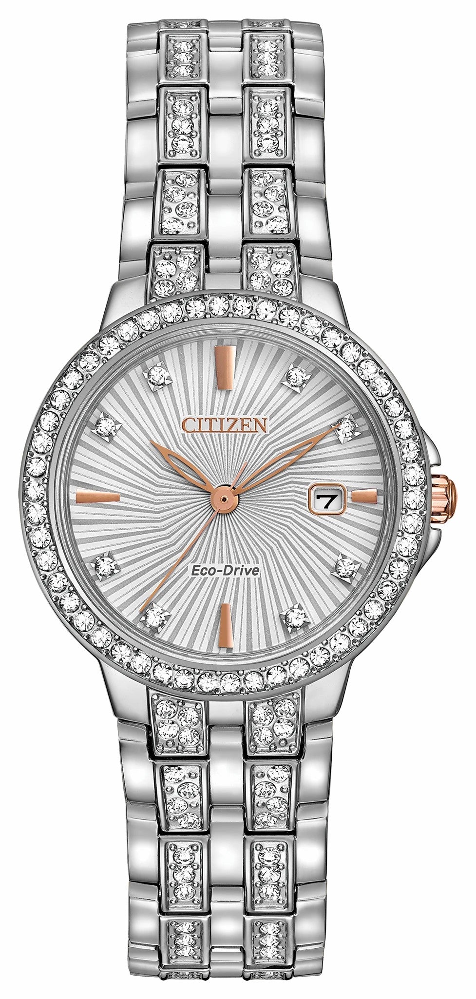 Citizen Silhouette Crystal - Ladies Eco-Drive EW2340-58A Silver Watch