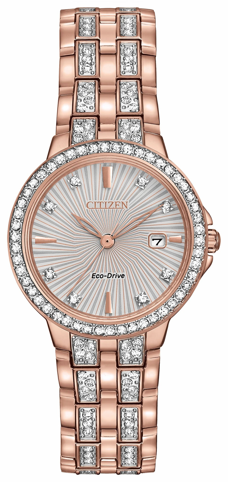 Citizen Silhouette Crystal - Ladies Eco-Drive EW2348-56A Gold Watch