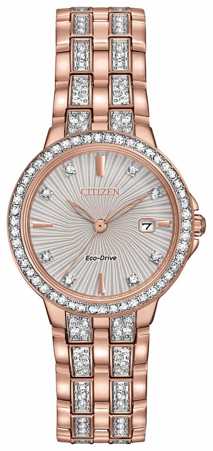Citizen Silhouette Crystal - Ladies Eco-Drive EW2348-56A Gold Watch
