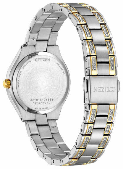 Citizen Silhouette Crystal Navy Dial Stainless Steel Bracelet FE1234-50L