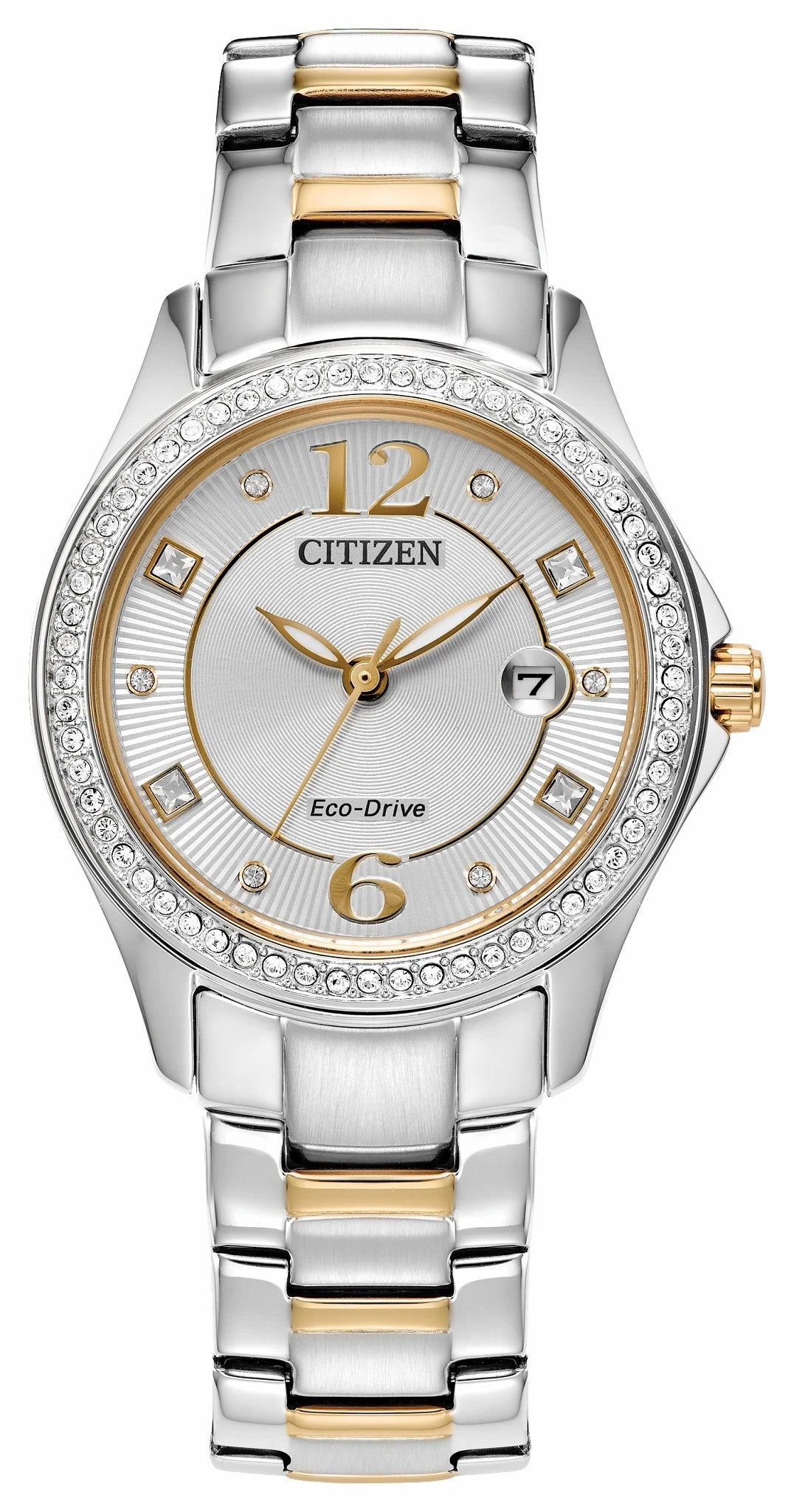 Citizen Crystal Silver-Tone Dial Stainless Steel Bracelet FE1146-71A