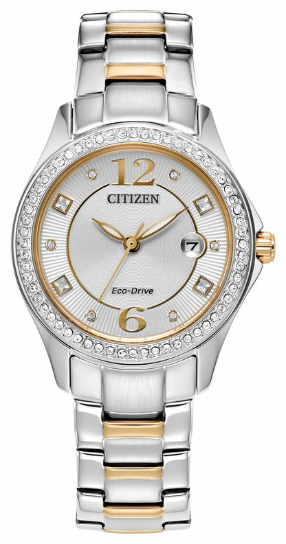 Citizen Crystal Silver-Tone Dial Stainless Steel Bracelet FE1146-71A