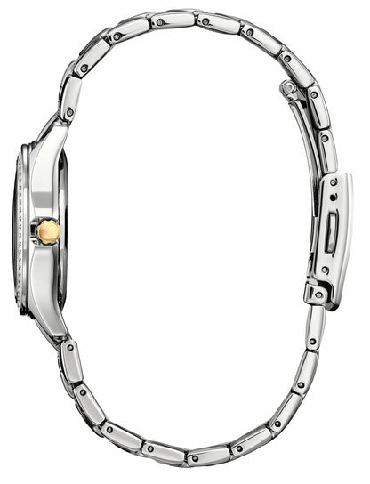 Citizen Crystal Silver-Tone Dial Stainless Steel Bracelet FE1146-71A