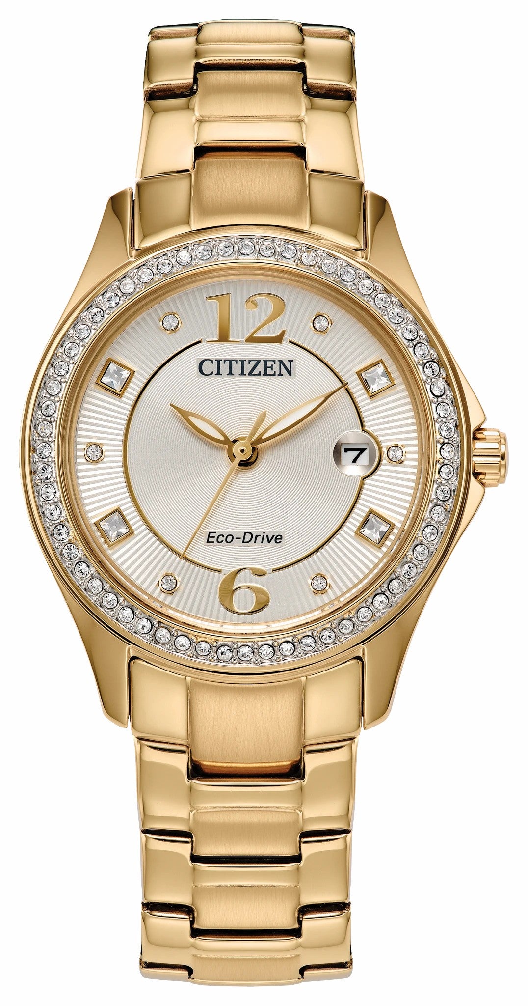 Citizen Crystal Champagne Dial Stainless Steel Bracelet FE1147-79P