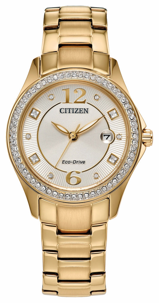 Citizen Crystal Champagne Dial Stainless Steel Bracelet FE1147-79P