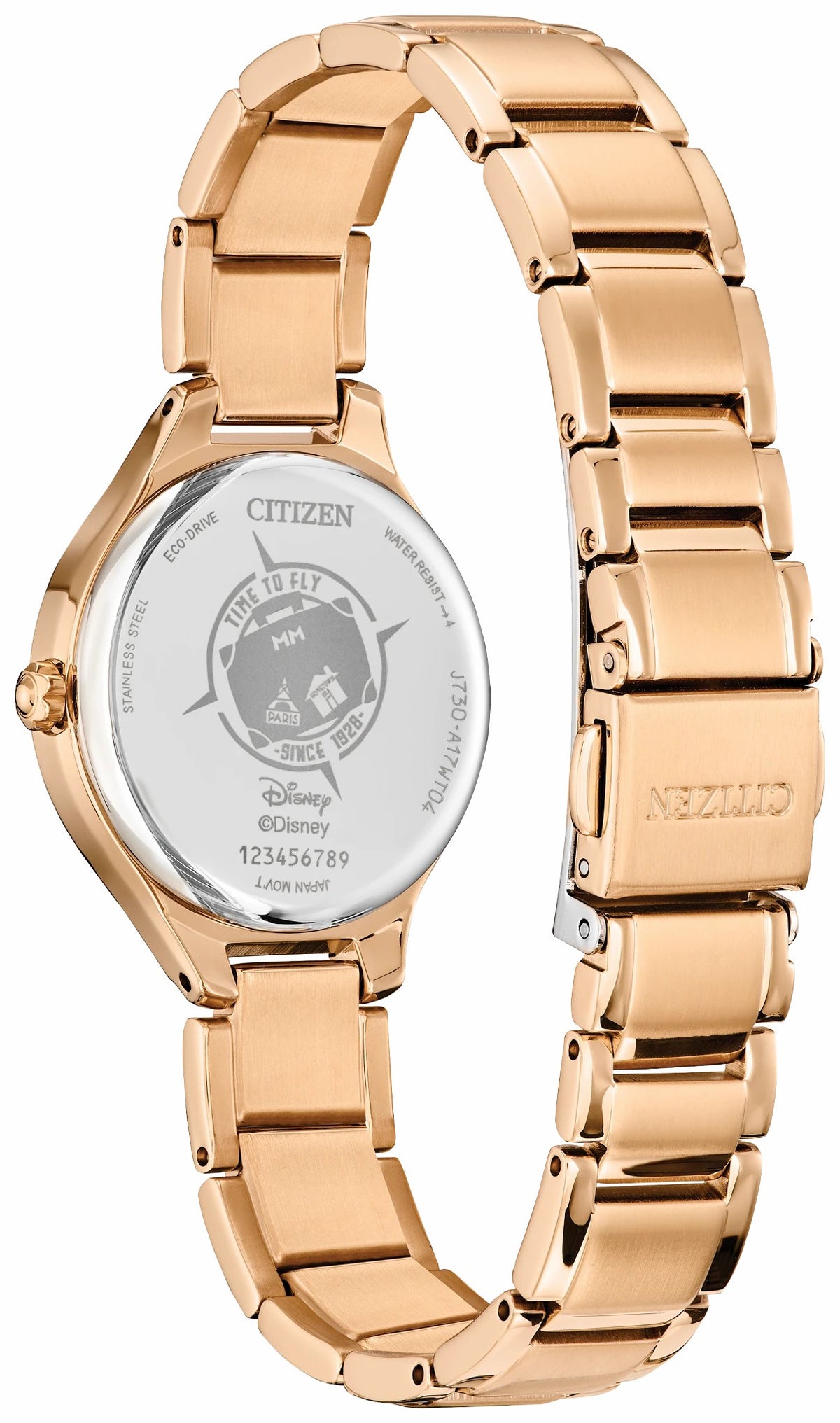Citizen Mickey Mouse & Minnie Mouse Take Paris White Dial Stainless Steel Bracelet FE2103-52D