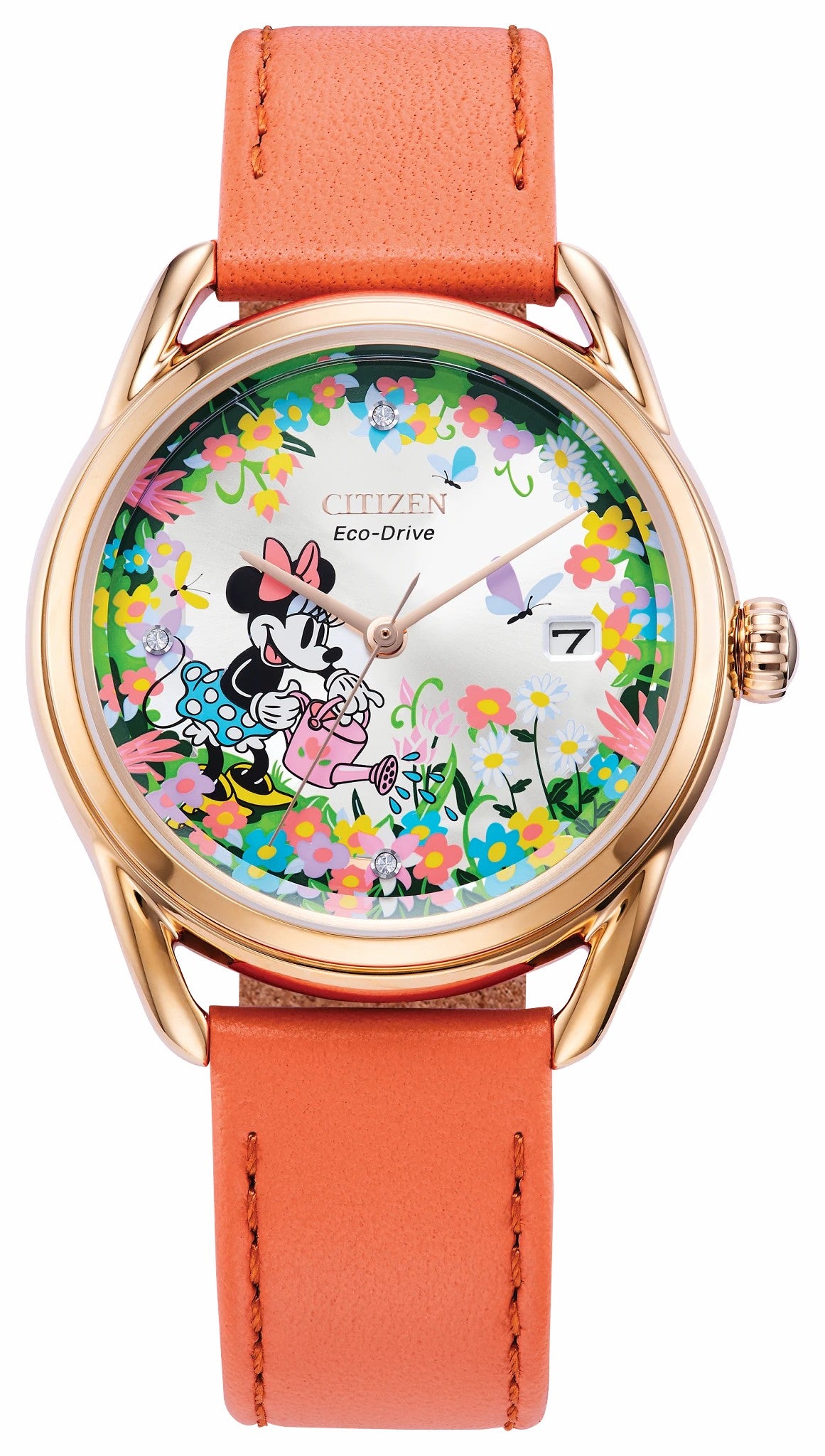 Citizen Gardening Minnie Silver-Tone Dial Leather Strap FE6087-04W
