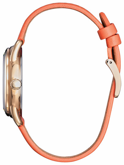Citizen Gardening Minnie Silver-Tone Dial Leather Strap FE6087-04W