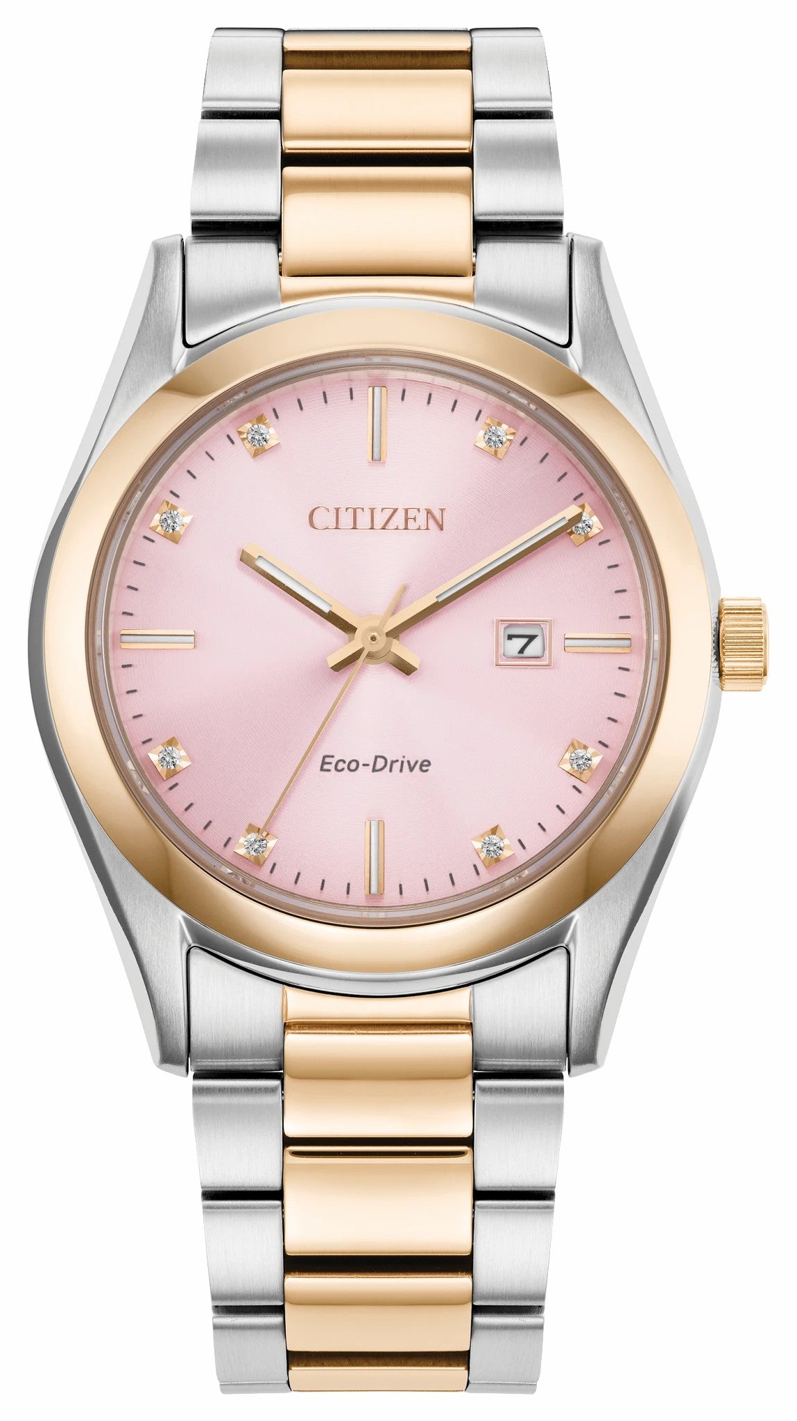 Citizen Sport Luxury Pink Dial Stainless Steel Bracelet EW2706-58X