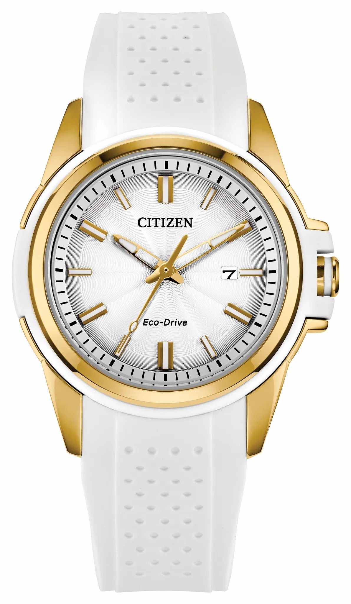 Citizen Veya Silver-Tone Dial Silicone Strap FE1262-03A