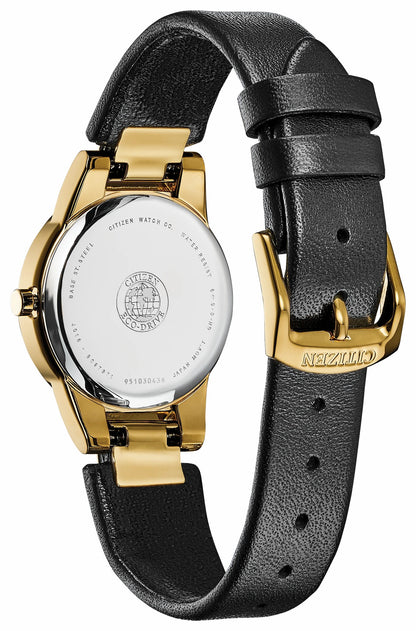 Citizen Citizen Axiom Ladies Eco-Drive Gold Black Dial Watch