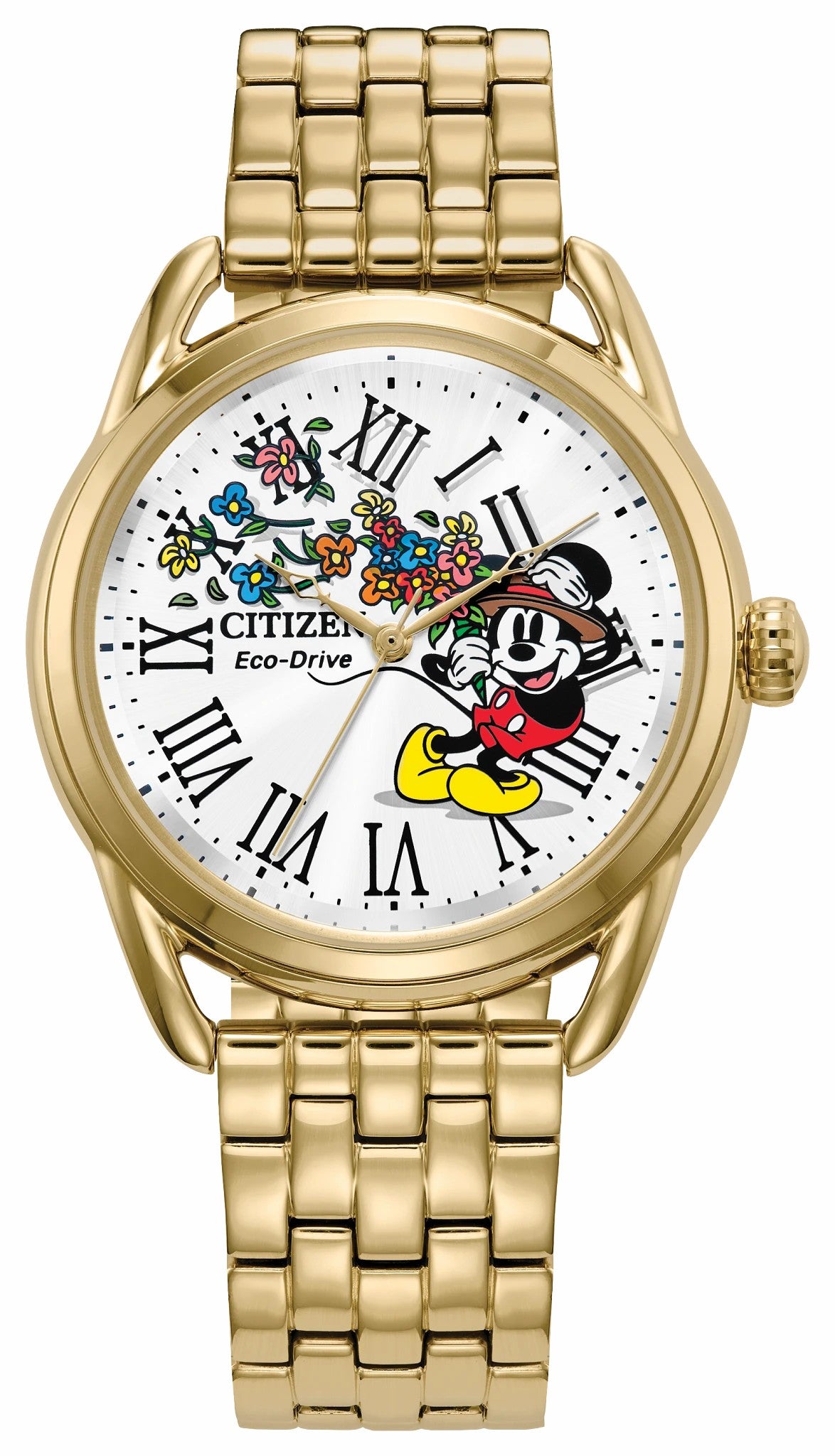 Citizen Mickey Classic Silver-Tone Dial Stainless Steel Bracelet FE7093-57W