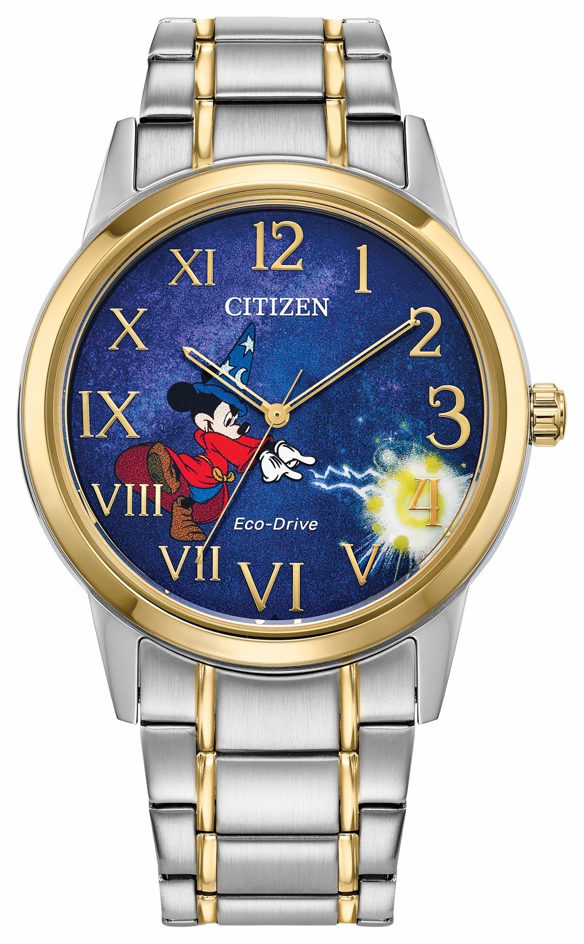 Citizen Sorcerer's Apprentice Mickey Blue Dial Stainless Steel Bracelet FE7064-71W