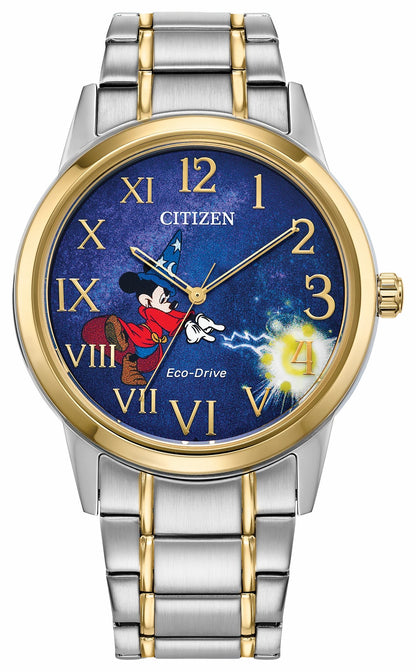Citizen Sorcerer's Apprentice Mickey Blue Dial Stainless Steel Bracelet FE7064-71W