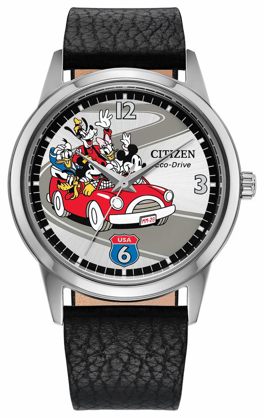 Citizen Sensational Six Road Trip Silver-Tone Dial Leather Strap FE7110-09W