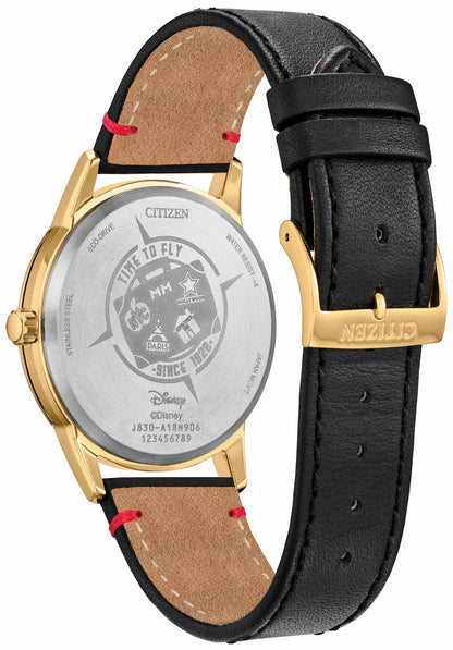 Citizen Mickey Mouse Takes Hollywood Silver-Tone Dial Leather Strap FE7063-07W