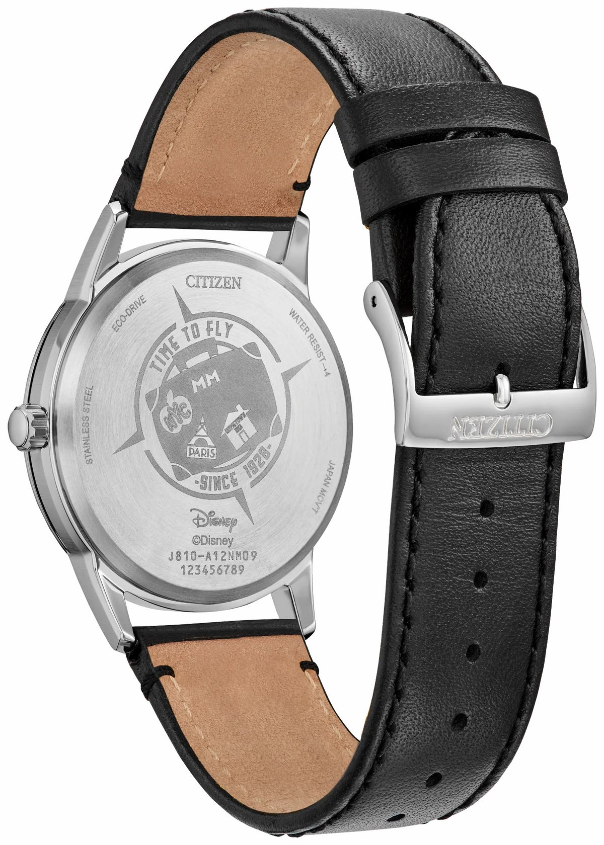Citizen Mickey Mouse & Pluto Take NYC Black Dial Leather Strap AW1860-01W