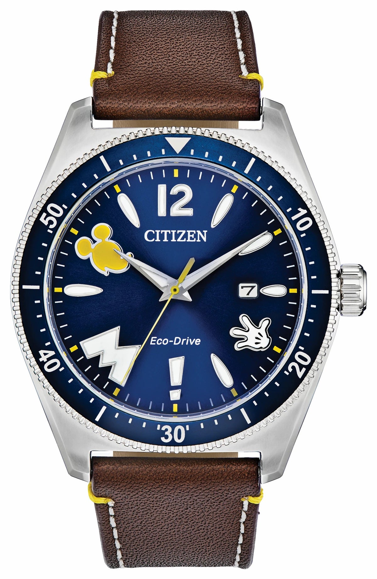 Citizen Mickey Mouse Blue Dial Leather Strap AW1599-00W