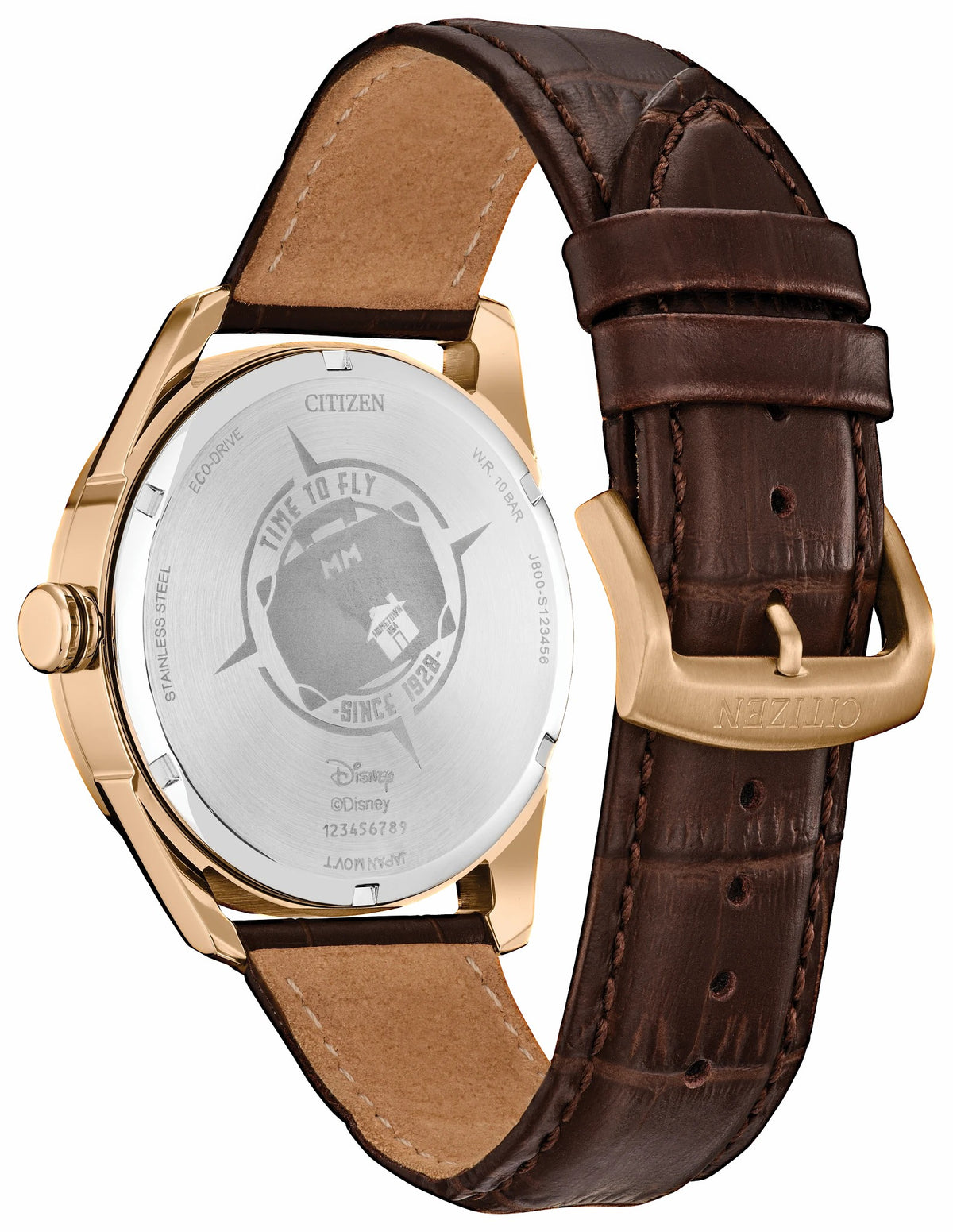 Citizen Hometown Mickey Mouse Beige Dial Leather Strap AW0088-04W