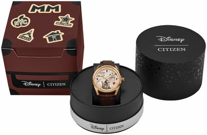 Citizen Hometown Mickey Mouse Beige Dial Leather Strap AW0088-04W