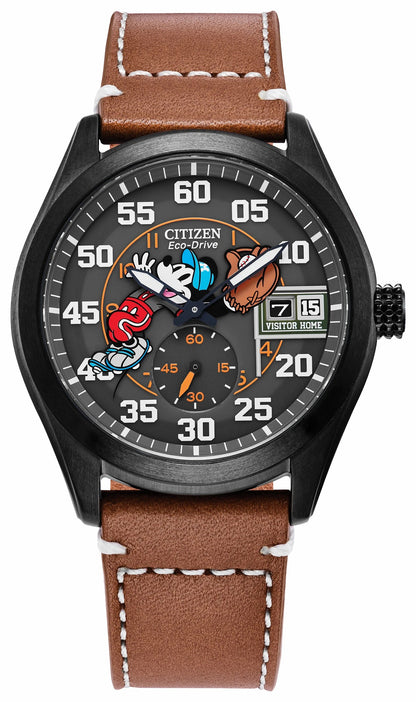 Citizen Batter's up Mickey Brown Dial Leather Strap BV1089-05W