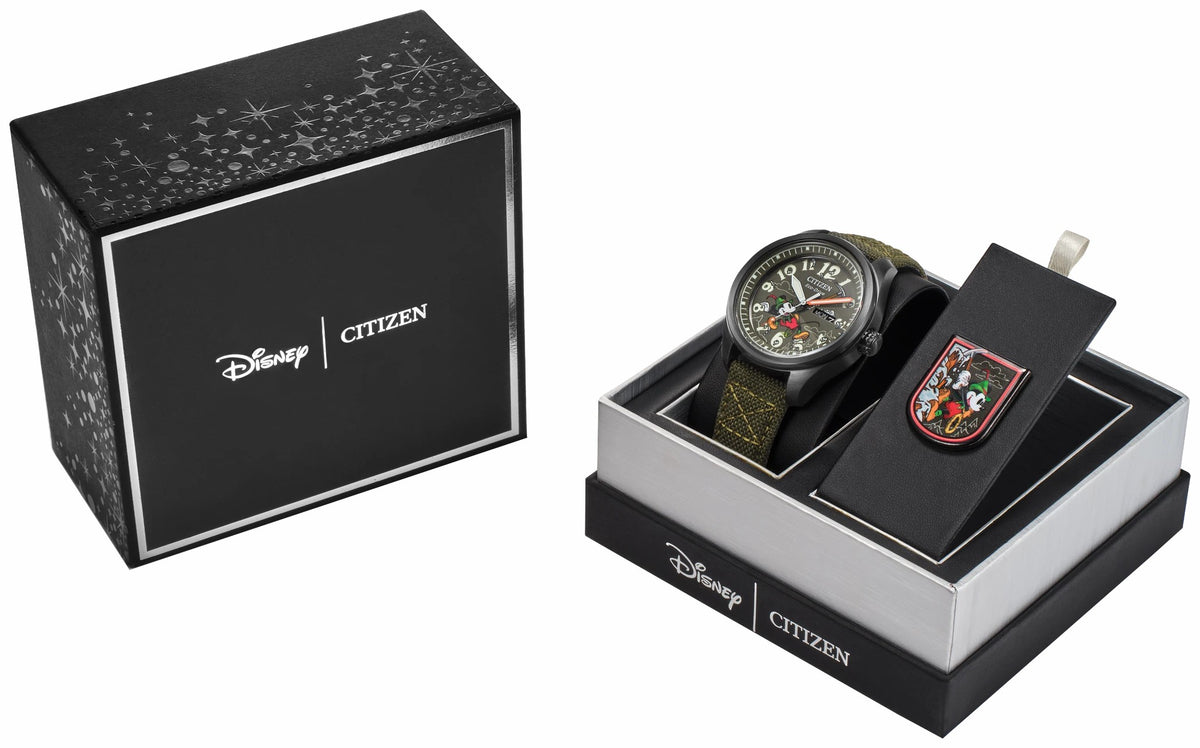 Citizen Alpine Mickey Mouse Green Dial CORDURA® Strap AW0148-47W